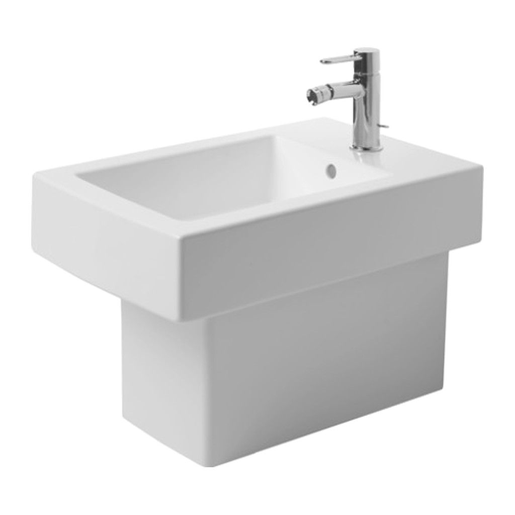 Duravit Vero - stojaci bidet, 3 otvory pre batériu prepichnuté, 37x57 cm, biely 2240100030