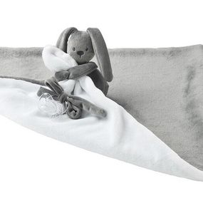 NATTOU Deka plyšová s maznáčikom LAPIDOU white 48x 48 cm