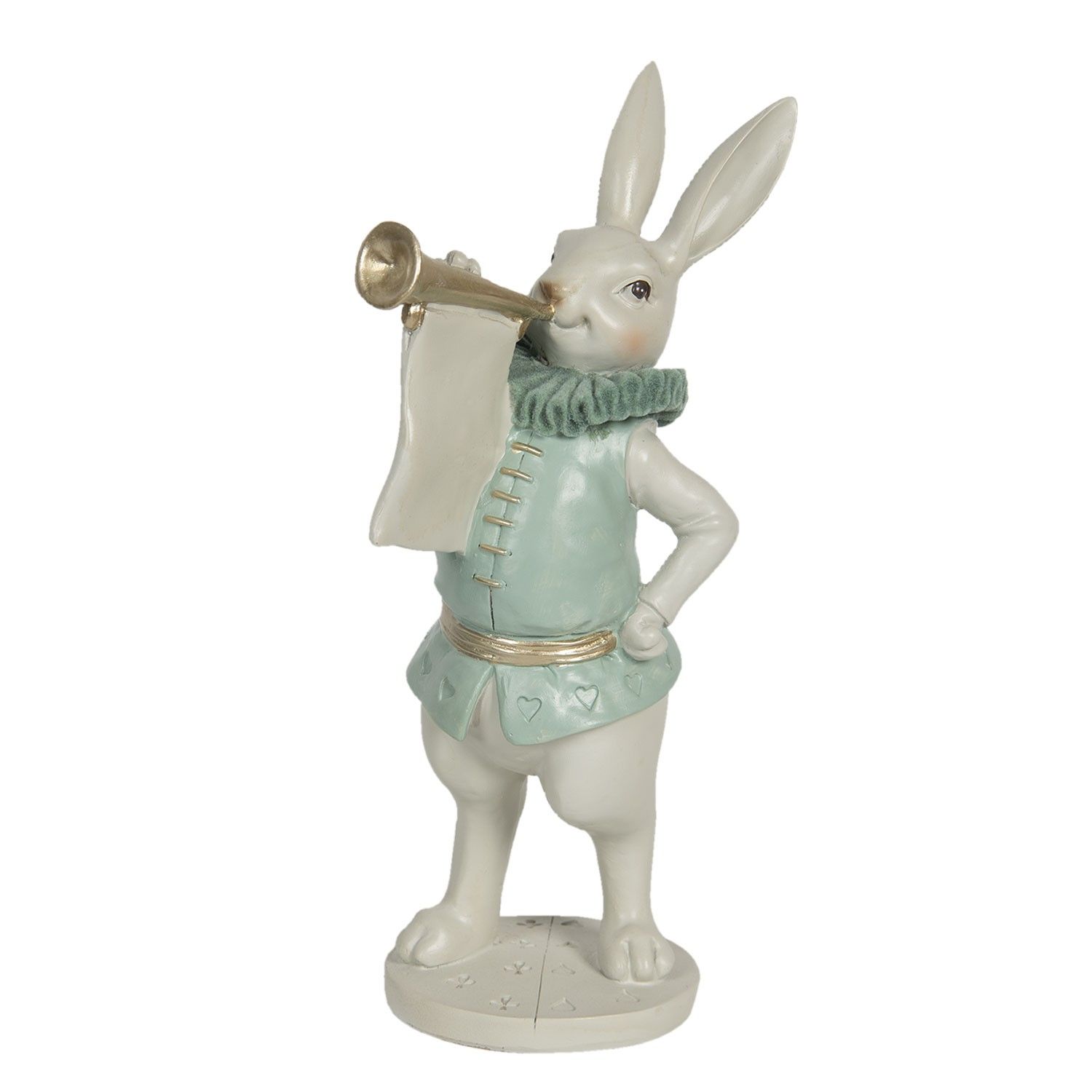 Veľkonočné dekoračné soška králika s trubkou - 12 * 12 * 29 cm