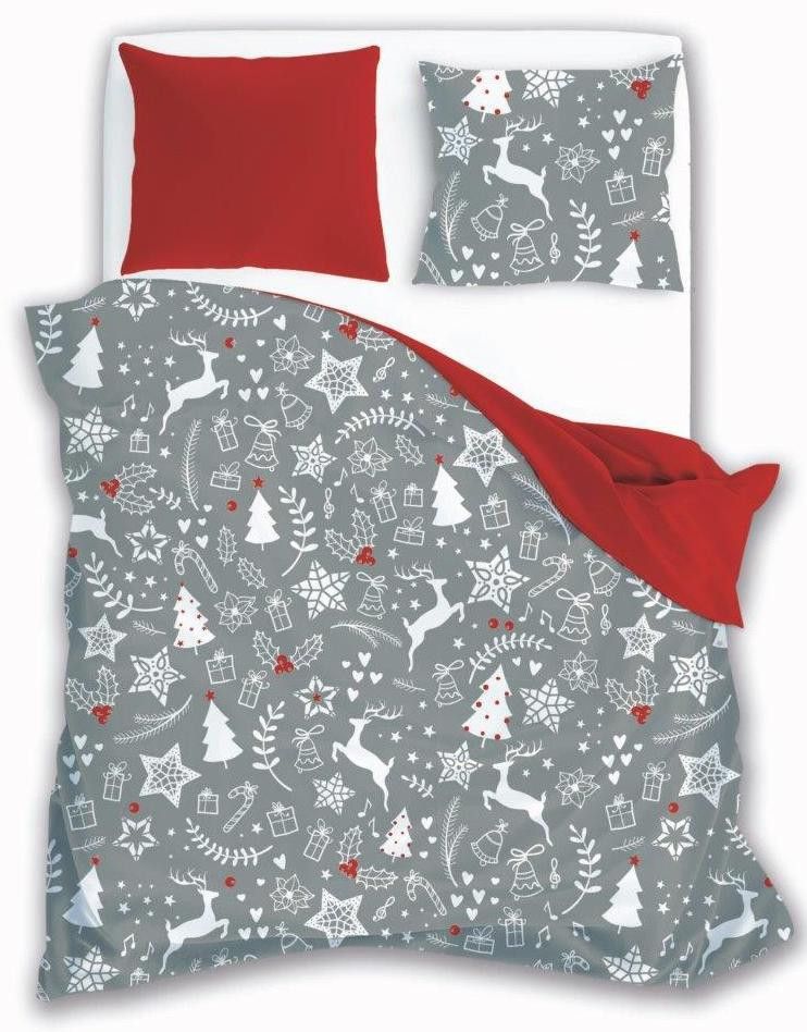 DomTextilu Bavlnené obliečky s potlačou vianočných vzorov 50439-238394