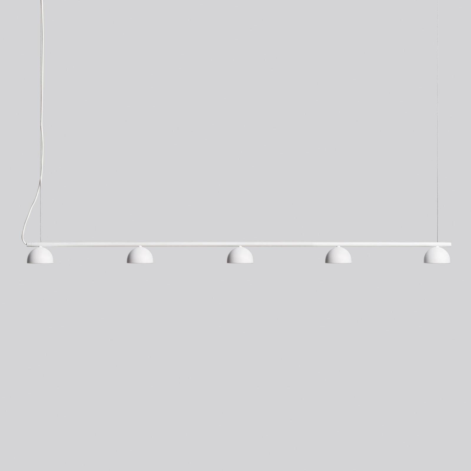 Northern Blush závesné LED svietidlo 5-pl., biela, Obývacia izba / jedáleň, oceľ, akryl, 6W, P: 150 cm, L: 9 cm, K: 7.5cm