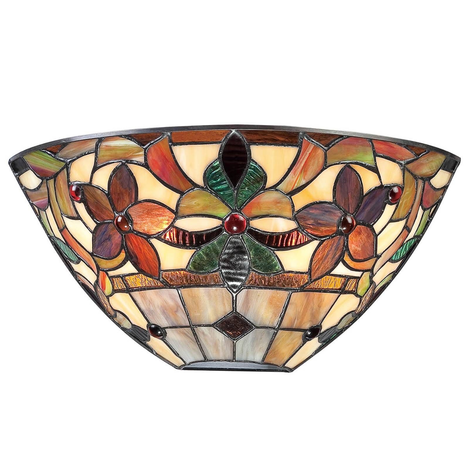 QUOIZEL Nástenné svietidlo Kami v štýle Tiffany, Obývacia izba / jedáleň, kov, sklo, E14, 60W, L: 36.8 cm, K: 17.8cm