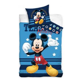 Carbotex · Bavlnené posteľné obliečky Mickey Mouse - motív One team, One dream - 100% bavlna - 70 x 90 cm + 140 x 200 cm