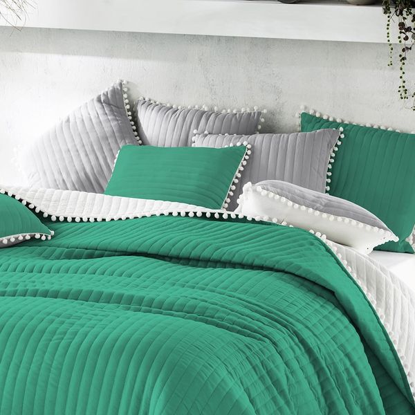 DomTextilu Obojstranný zelený prehoz na posteľ 170 x 210 cm 19532