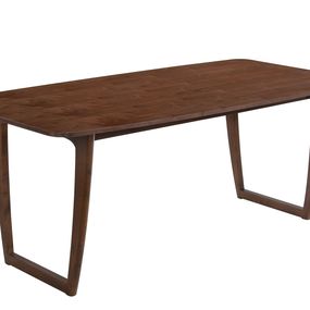 Estila Moderný obdĺžnikový jedálenský stôl Nordica Nogal z orechovo hnedého dreva s dvoma pármi spojených nožičiek 160/200cm.