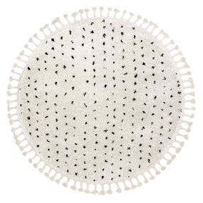 Dywany Łuszczów Kusový koberec Berber Syla B752 dots cream kruh - 160x160 (priemer) kruh cm