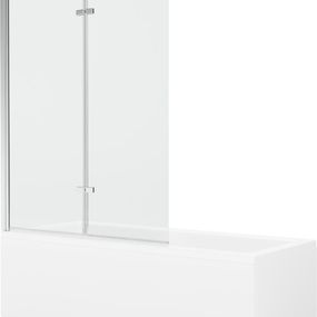 MEXEN/S - Cubik obdĺžniková vaňa 160 x 70 cm s panelom + vaňová zástena 120 cm, transparent, chróm 550316070X9212020100