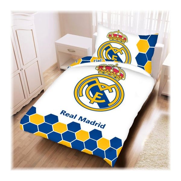 Setino · Bavlnené posteľné obliečky - posteľná bielizeň - FC Real Madrid - 140 x 200 + 70 x 90 cm | Oficiálny produkt Realmadrid