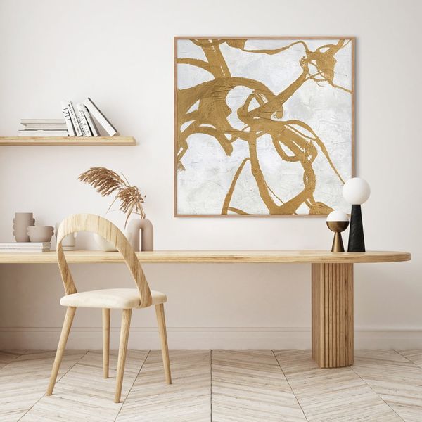 Ručne maľovaný obraz 100x100 cm Goldplay – Malerifabrikken