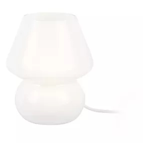 Biela sklenená stolová lampa Leitmotiv Glass, výška 18 cm