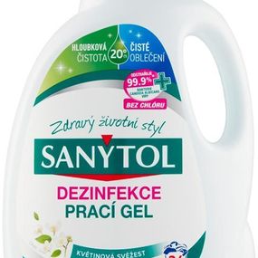 Gél Sanytol, dezinfekčný, prací, na bielizeň, vôňa bielych kvetov, 1,7 l