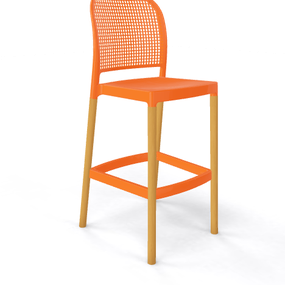 GABER - Barová stolička PANAMA BL - vysoká, oranžová/ buk