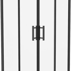MEXEN/S - Rio štvorcový sprchovací kút 90 x 90 cm, transparent, čierna + vanička Rio, 860-090-090-70-00-4510