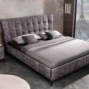Dizajnová posteľ Bailey 160 x 200 cm tmavosivý zamat