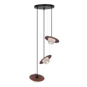 Viokef Závesná lampa Carmen, 3-plameňová, káva, Obývacia izba / jedáleň, oceľ, sklo, G9, 25W