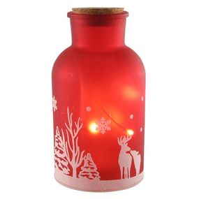 SVENSKA LIVING Vianočná dekoračná fľaša LED 20cm červená