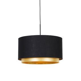 Moderná závesná lampa čierna so zlatým duálnym tienidlom 47 cm - Combi