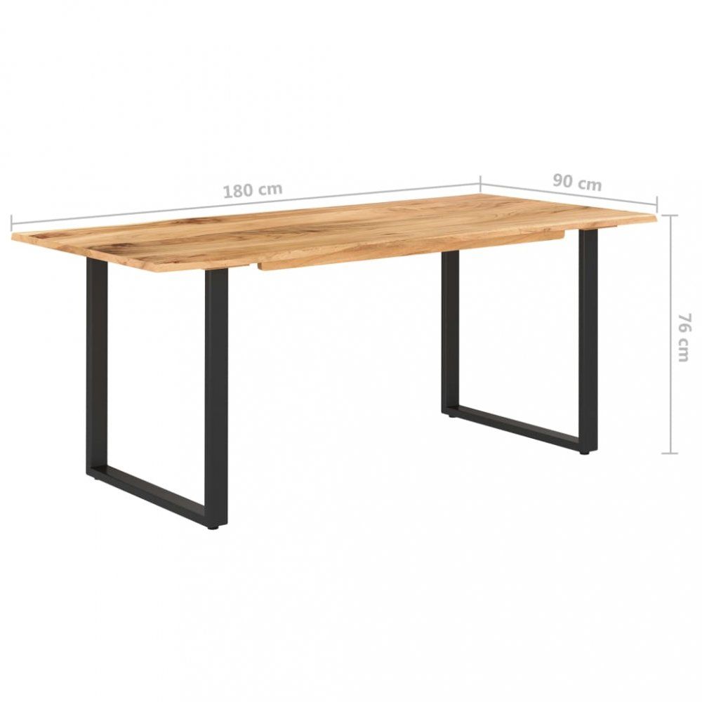 Jedálenský stôl masívne drevo / oceľ Dekorhome 180x90x76 cm
