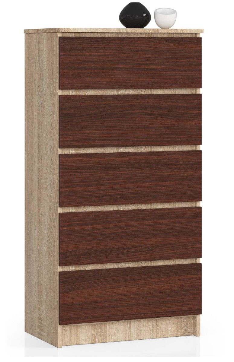 Komoda Kuba 60 cm - 5 zásuviek dub sonoma/wenge