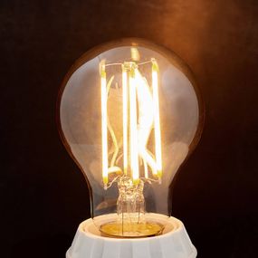 Lindby E27 LED žiarovka filament 6W 500lm jantárová 1800K, sklo, E27, 6W, Energialuokka: E, P: 10.5 cm