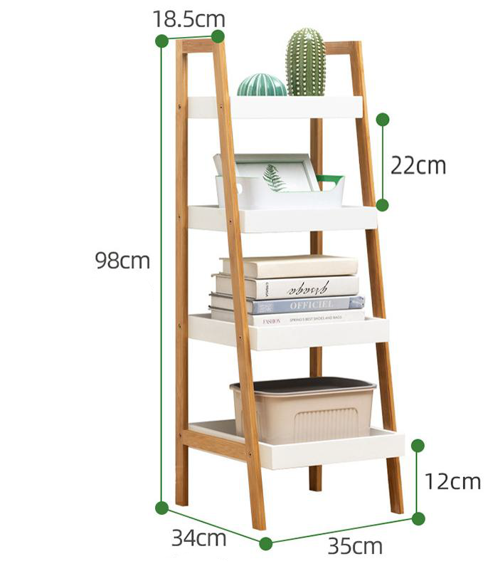 VerDesign, SEMIR štýlový regál, bambus/biela bambus