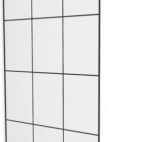 MEXEN/S - KIOTO Sprchová zástena WALK-IN 100 x 200 cm, transparent/čierny vzor 8 mm, biela 800-100-101-20-77