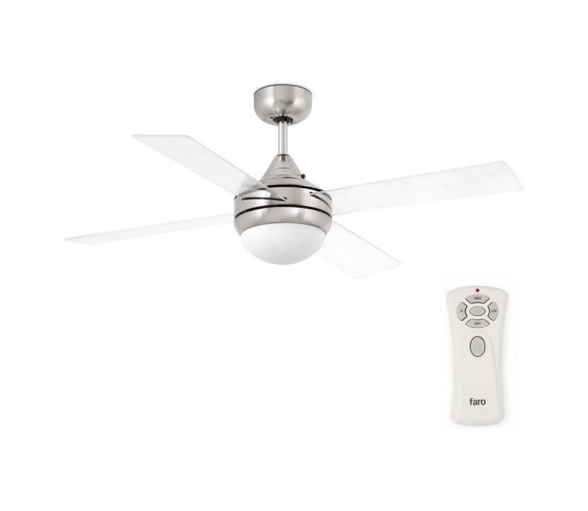 FARO 33696 - Stropný ventilátor MINI ICARIA 2xE14/8W/230V chróm/číra