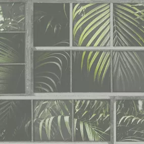 KT2-04773 A.S. Création vliesová tapeta na stenu Industrial 2023 palmy za oknom, veľkosť 10,05 m x 53 cm