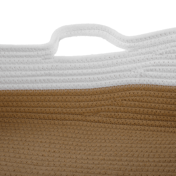 TEMPO-KONDELA SABI, pletený kôš, biela/prírodná, 60x12,5 cm