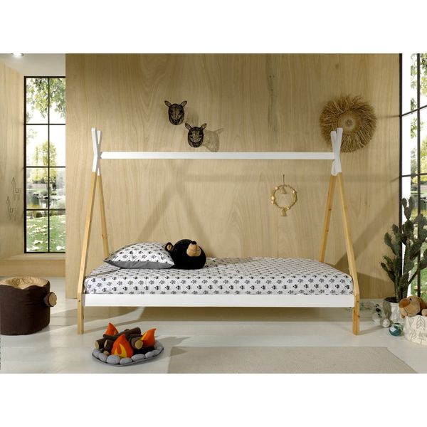 Biela detská posteľ Vipack Tipi, 90 x 200 cm