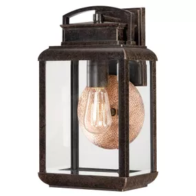 QUOIZEL Byron – nástenné svietidlo exteriér štýl vintage, kov, sklo, E27, 100W, L: 20.3 cm, K: 36.8cm