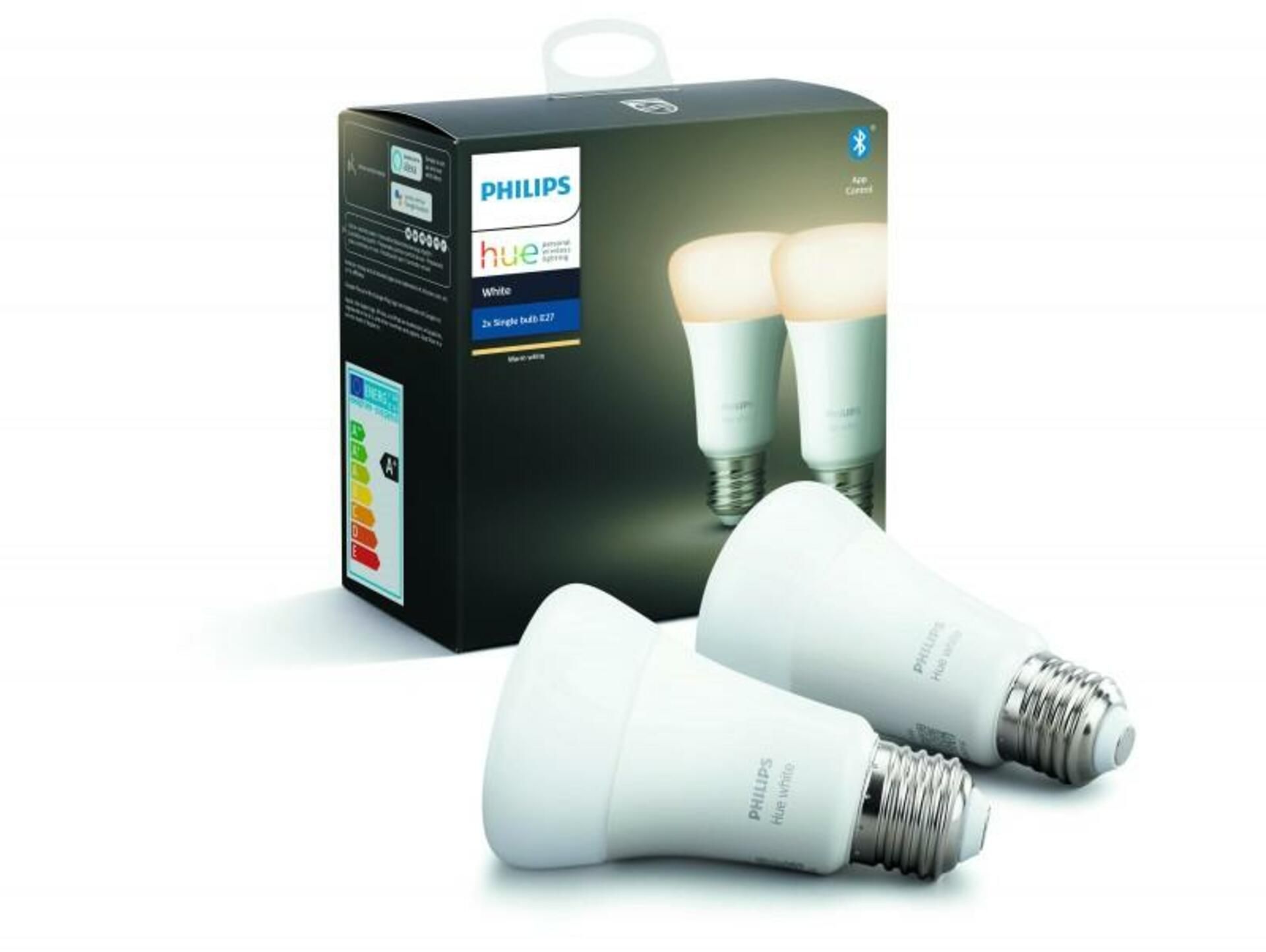 PHILIPS HUE Hue Bluetooth LED White žárovka E27 A19 9W 806lm 2700K set 2 ks