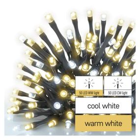 EMOS Standard LED spojovací vánoční řetěz, 10 m, venkovní, teplá/studená bílá D1AN01