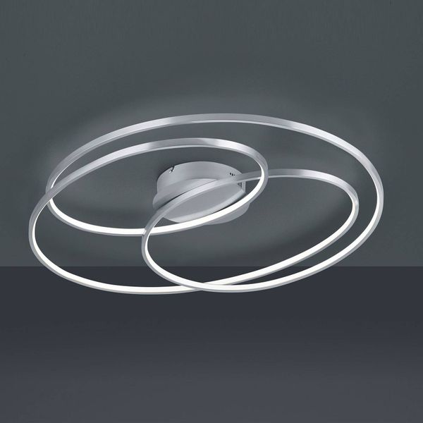 Trio Lighting Stropné LED svietidlo Gale, 80 cm, nikel matný, Obývacia izba / jedáleň, kov, 50W, P: 80 cm, L: 65 cm, K: 14cm