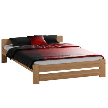 Vyvýšená masívna posteľ Euro 140x200 cm vrátane roštu Jelša