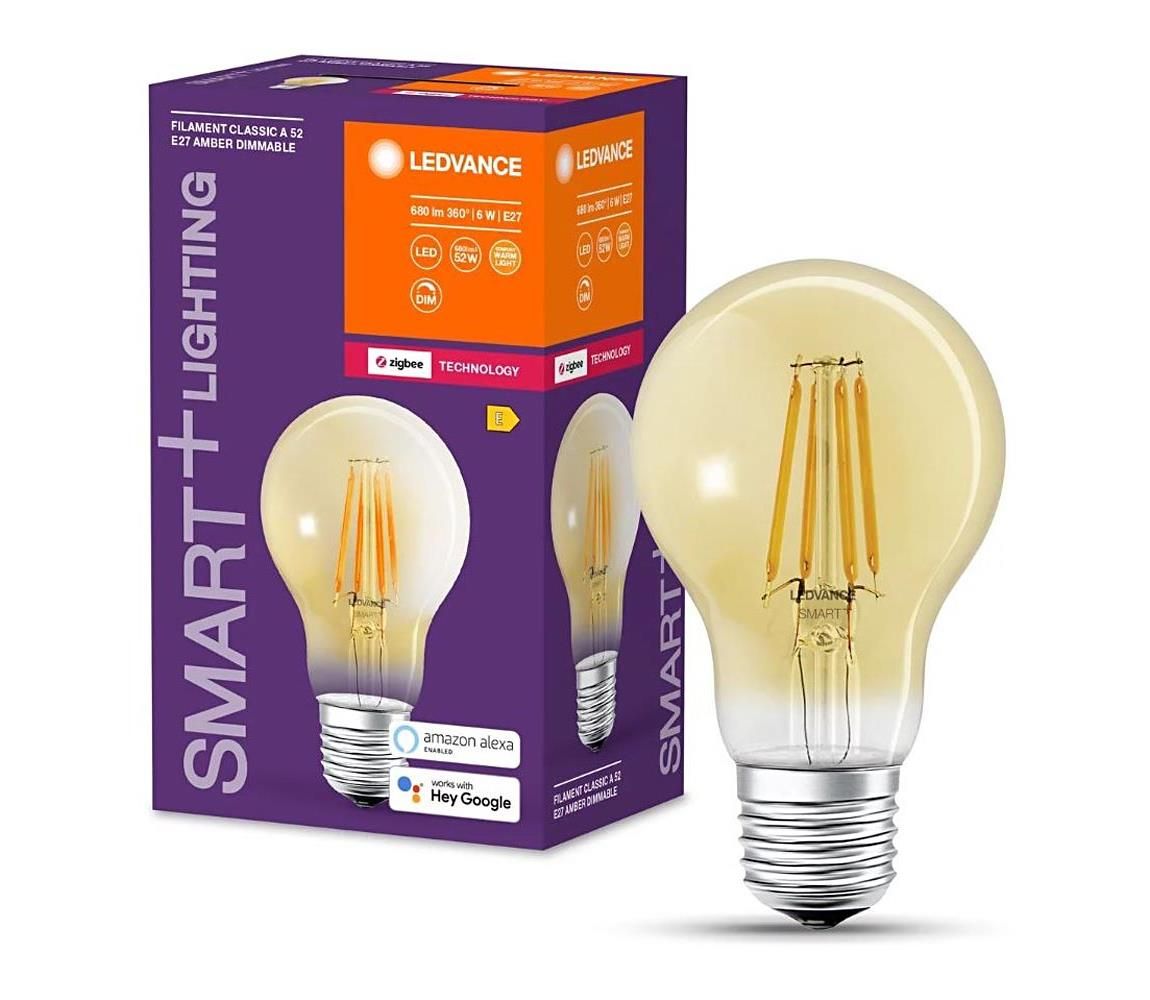 LED Stmievateľná žiarovka SMART+ FILAMENT A55 E27/6W/230V 2400K - Ledvance