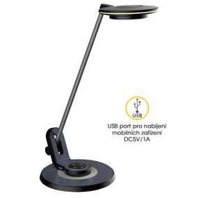 Ecolite, LIMA lampa stolná LED,8W, čierna, stmievateľná