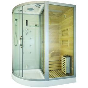 M-SPA - Sauna so suchou parou s funkciou hydromasáže BIELA ​​pravá 180 x 110 x 223 cm
