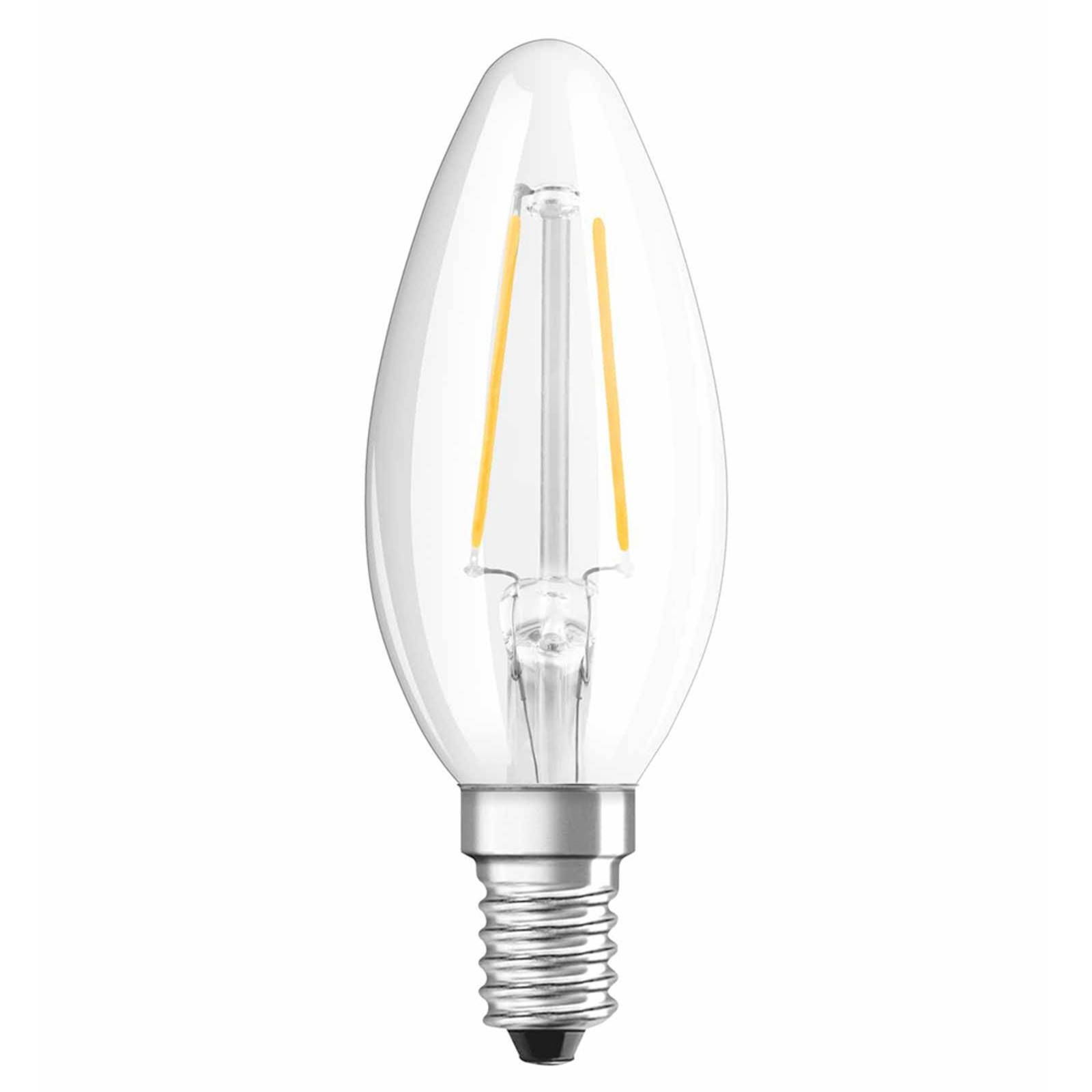 OSRAM sviečková LED E14 1, 5W 827 Retrofit číra, E14, 1.5W, Energialuokka: F, P: 10 cm