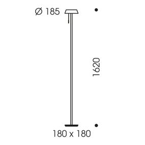 Oligo OLIGO Glance stojaca LED lampa červená matná, Obývacia izba / jedáleň, kov, akryl, 24.5W, K: 162cm