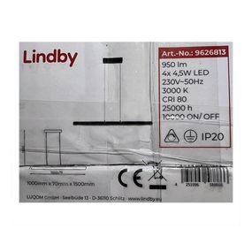 Lindby - LED Luster na lanku SOLVINA 4xLED/4,5W/230V