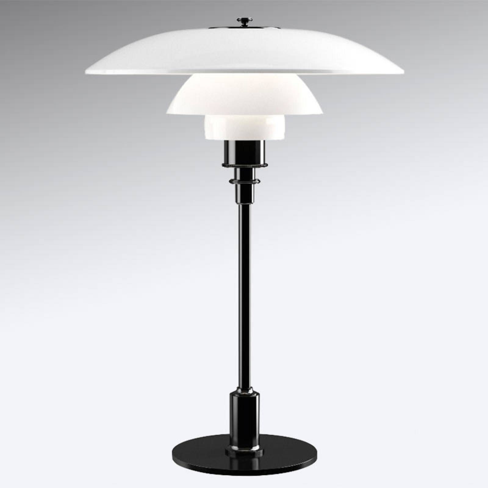 Louis Poulsen PH 3 1/2 – 2 stolná lampa čierna, Obývacia izba / jedáleň, mosadz, sklo, E14, 60W, K: 46.5cm