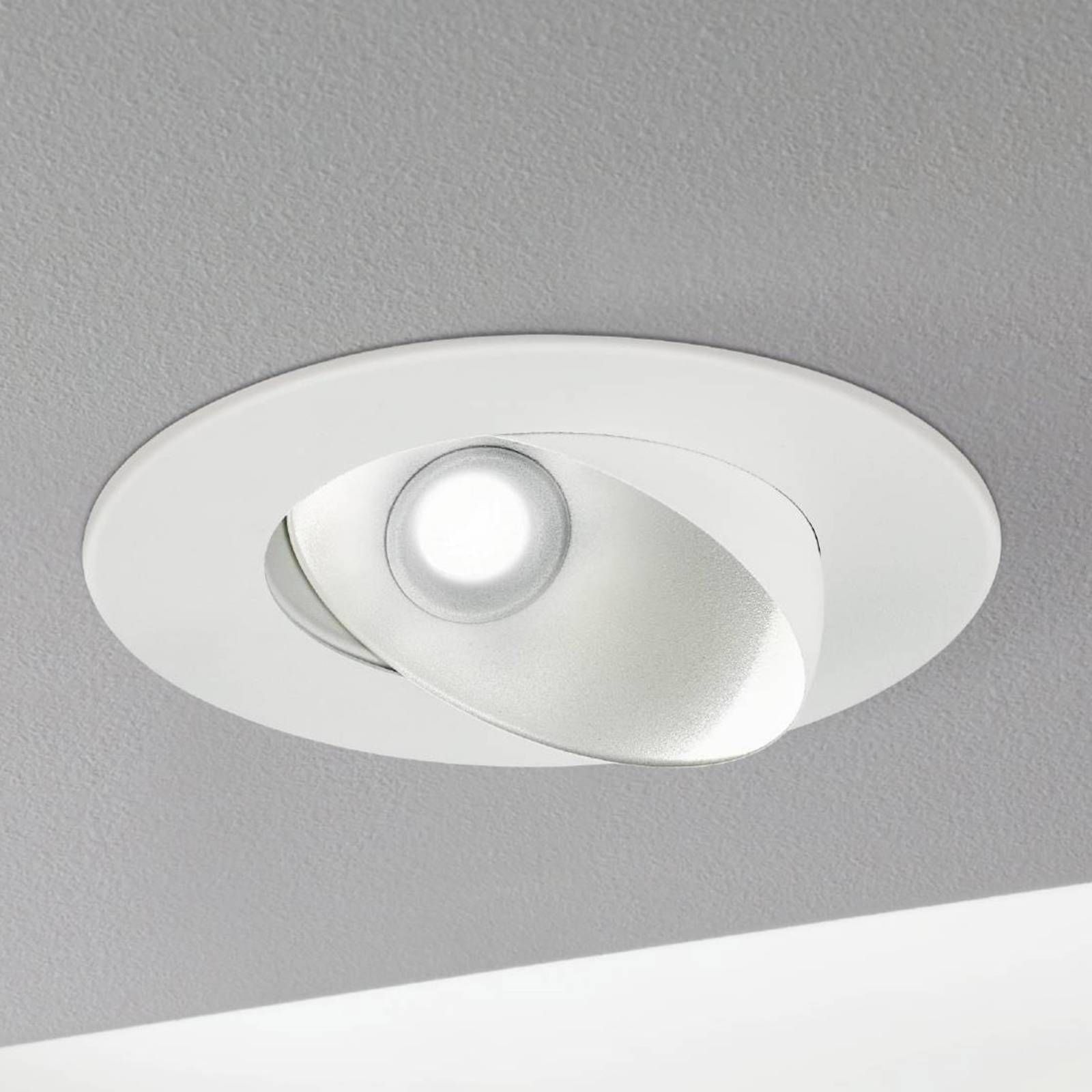 EGLO Zapustené LED svetlo Ronzano 1 bielo-strieborná, Obývacia izba / jedáleň, oceľ, 5W