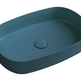 ISVEA - INFINITY OVAL keramické umývadlo na dosku, 55x36cm, matná zelena Petrol 10NF65055-2P