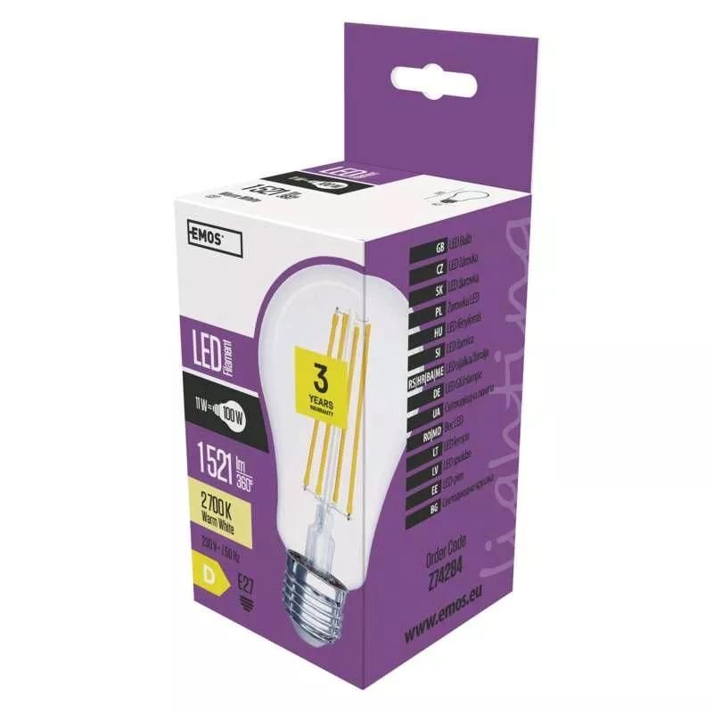 Emos filament A67 11W E27 teplá biela Z74284