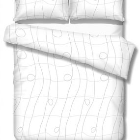 Predĺžené posteľné obliečky CURL LINES  Biela