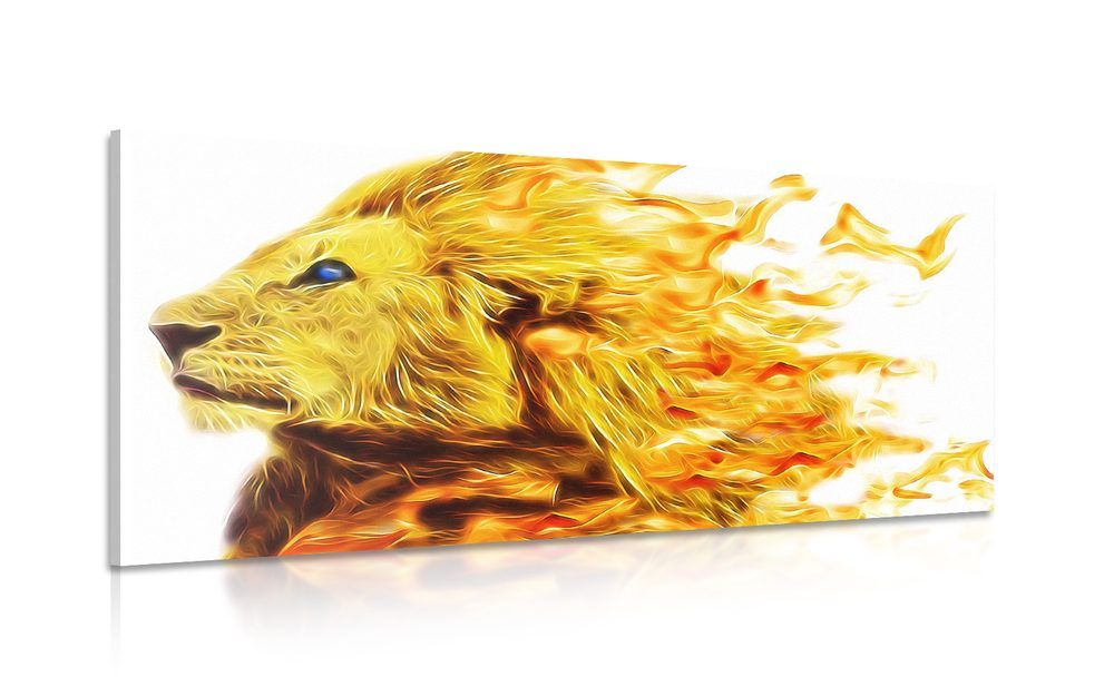 Obraz ohnivý lev - 120x60