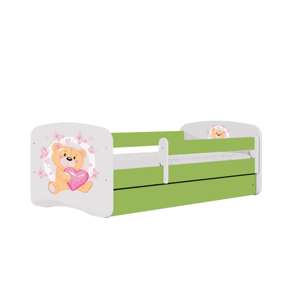 Letoss Detská posteľ BABY DREAMS 160/80- Macko Zelená S matracom Bez uložného priestoru