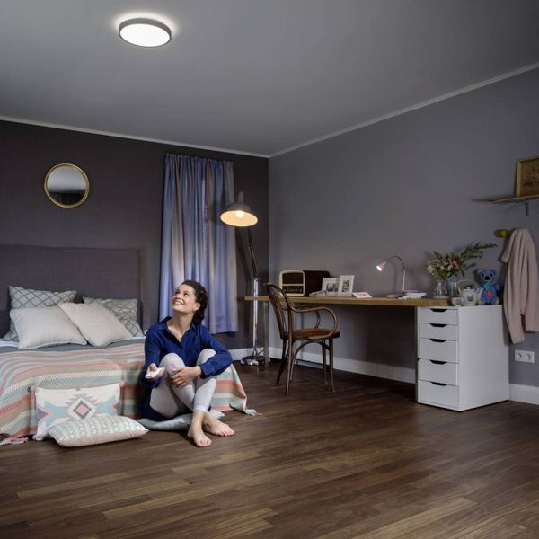 LEDVANCE Orbis stropné LED svetlo Remote-CCT Ø31cm, Obývacia izba / jedáleň, hliník, polykarbonát, 17W, K: 8.5cm