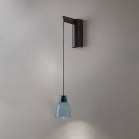 Bover Drip A/01 nástenné LED svietidlo, modrá, Chodba, železo, borokremičité sklo, 3W, L: 5 cm, K: 37.5cm